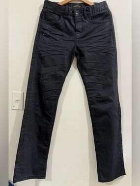 Apollo Slim Straight Black Men's Jeans with Zip Pocket
